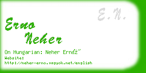 erno neher business card